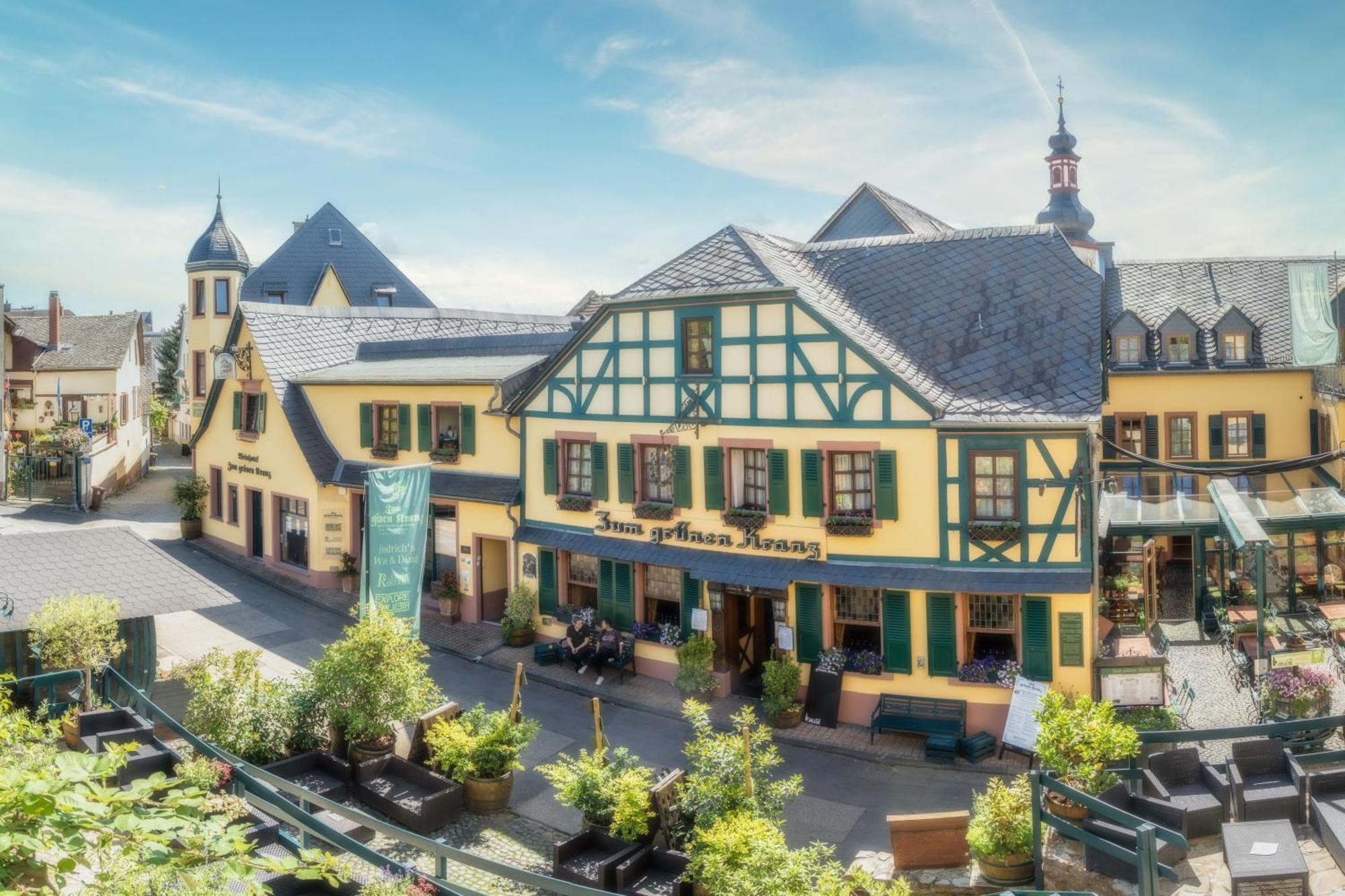 רודסהיים אם ריין Weinhotel Des Riesling Zum Gruenen Kranz מראה חיצוני תמונה